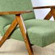 Vintage armchair B-310 VAR green boucle dark structural wood 1970s