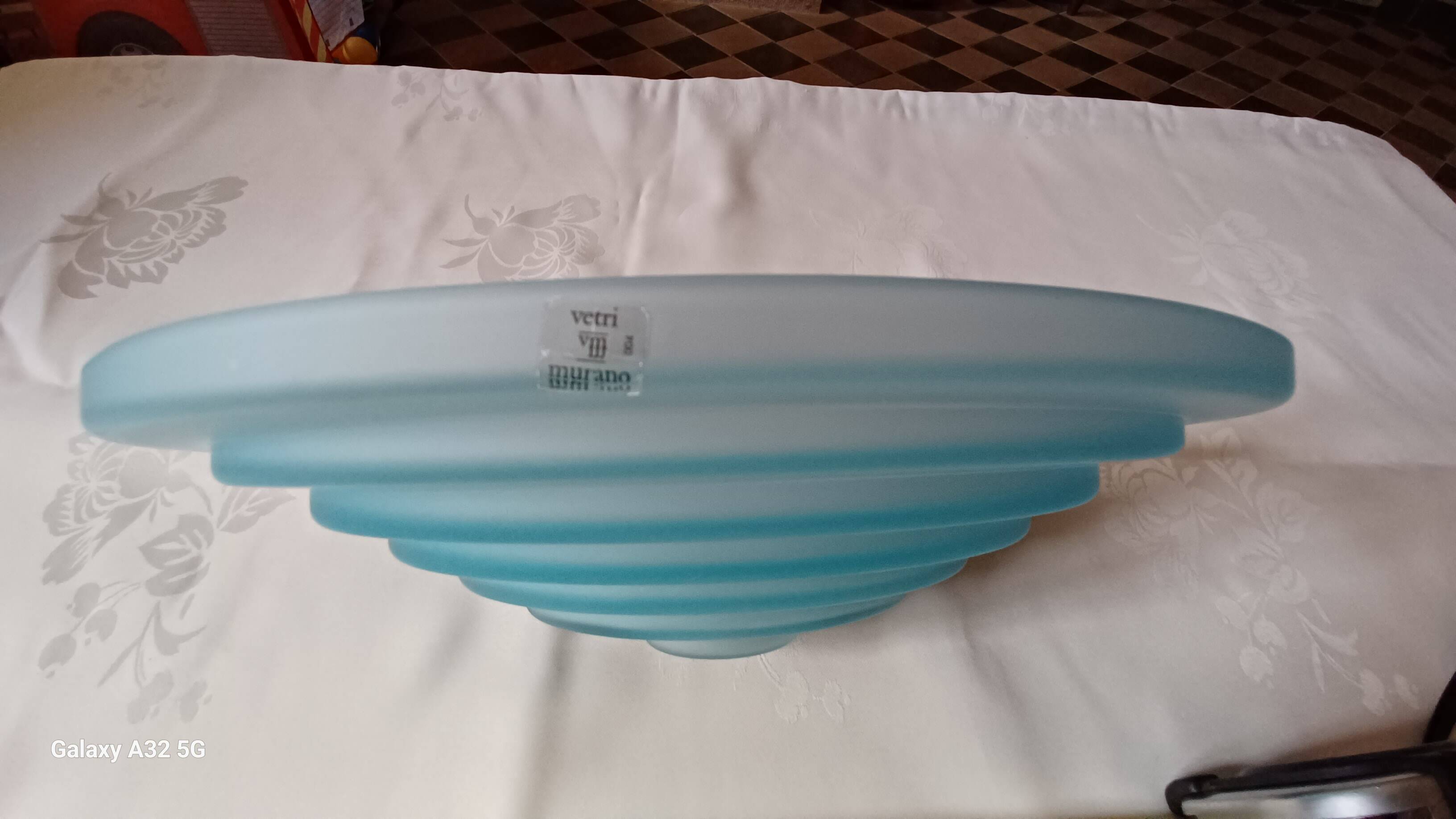 Vintage glass wall sconces "vetri murano 004" aquamarine - 1970s
