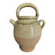 Yellow glazed terracotta gargoulette carafe with lid, early 20th century.