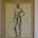Charcoal drawing academician circa 1900