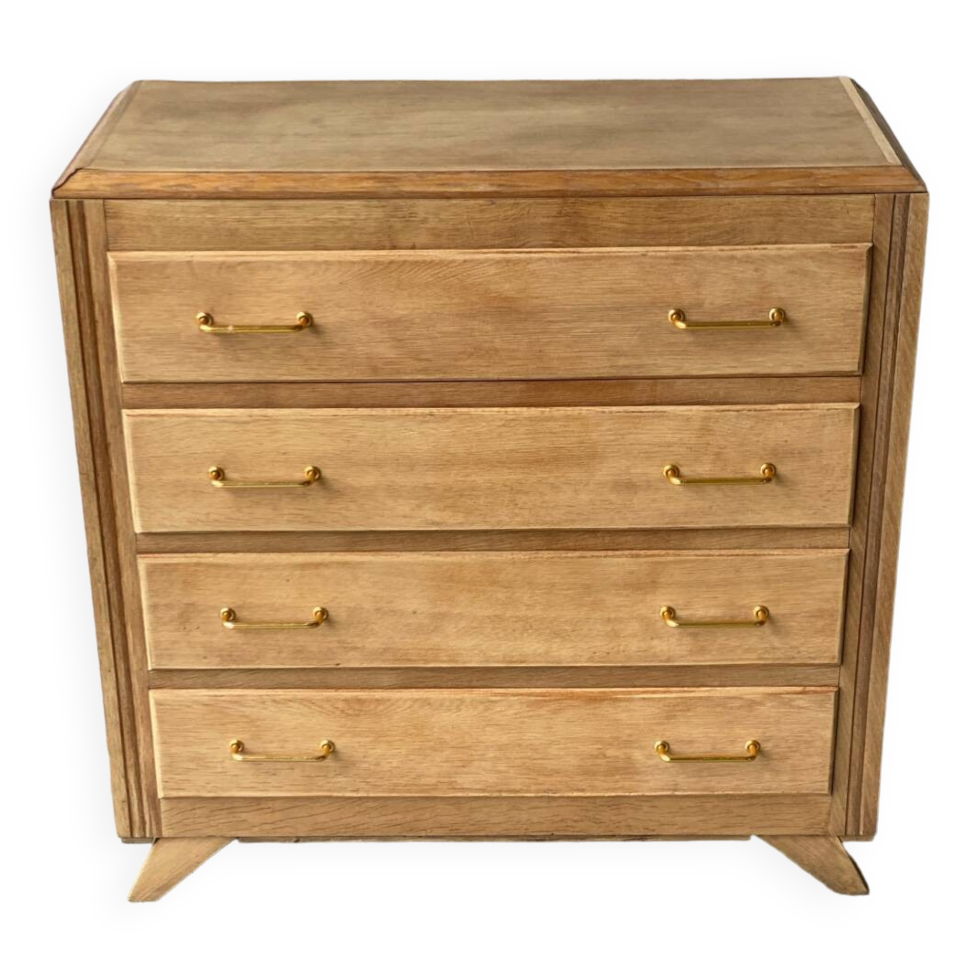 Commode art déco vintage 4 tiroirs rénovée en bois brut
