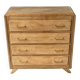 Commode art déco vintage 4 tiroirs rénovée en bois brut