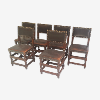 a set of six leather chairs and nails