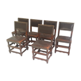 a set of six leather chairs and nails