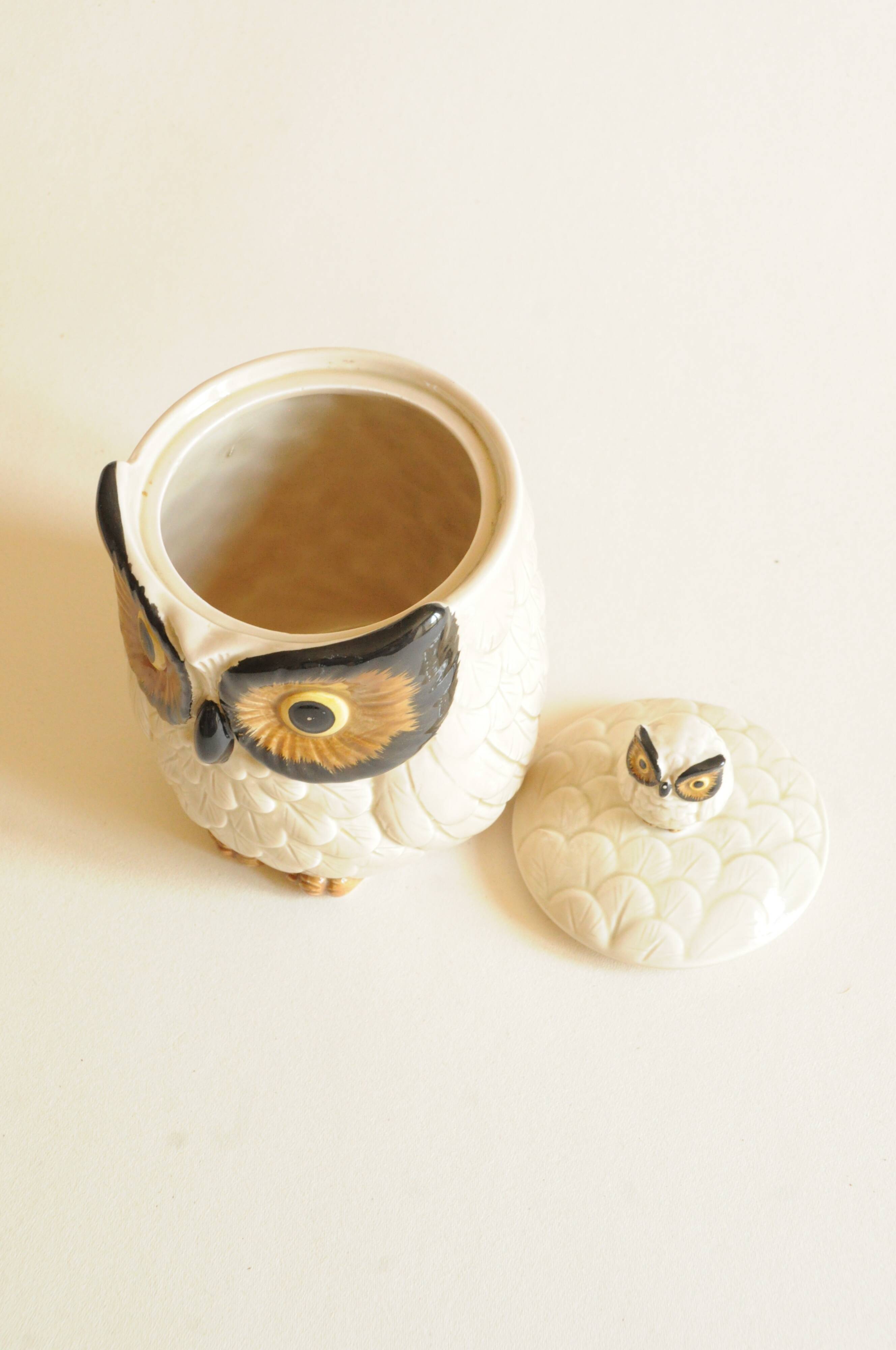 Vintage 1970s Cookie Jar - Owl Decor - Otagiri Japan