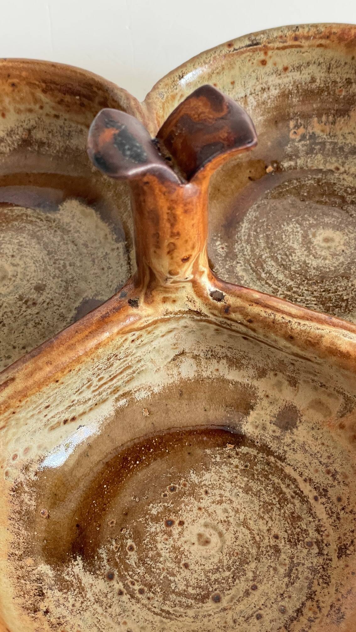 Vintage glazed stoneware appetizer dish