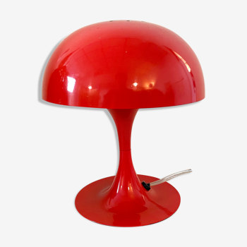 Lampe champignon métallique rouge