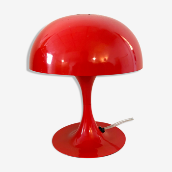 Red metal mushroom lamp