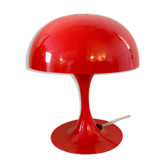 Lampe champignon métallique rouge