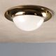 Vintage wall light in aluminium, brass, and glass, 1970s design.