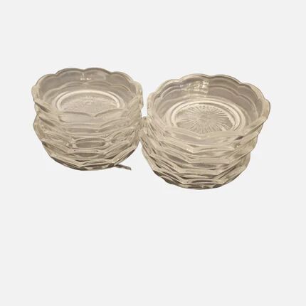 Set of 10 small crystal bowls from Val Saint Lambert.