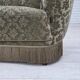 1960s, Danish 2-seater curved sofa, light green furniture velour.