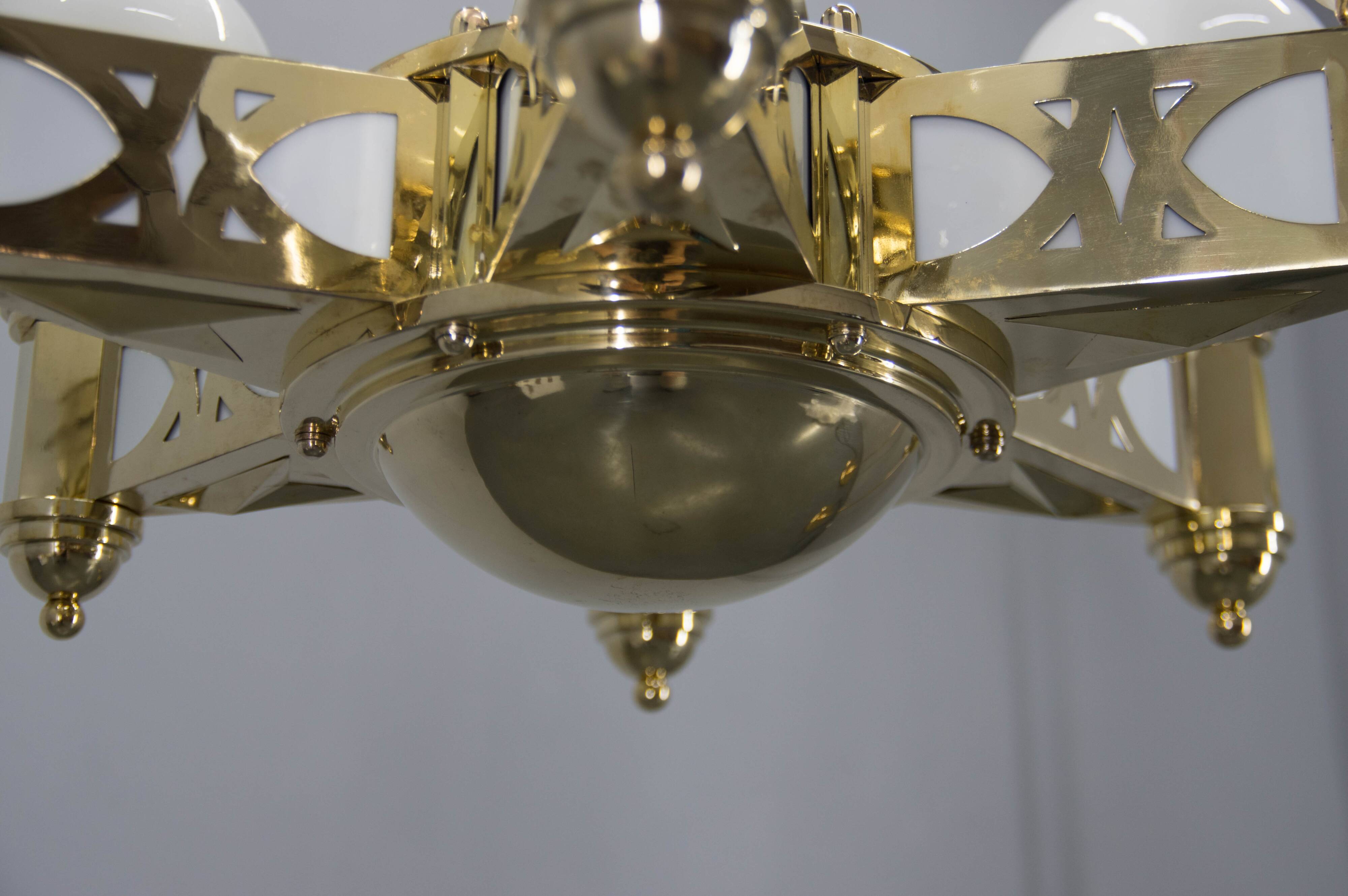 Rare Art Nouveau Chandelier by Emil Kralik for Vulkania, 1920s