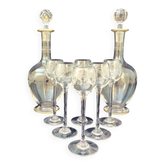Liqueur or digestif service, Saint Louis crystal