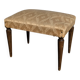 Vintage Gold Fabric Foot stool: Mid-Century Ottoman Tabure, 1970s