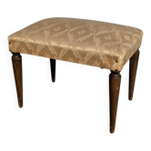 Vintage Gold Fabric Foot stool: Mid-Century Ottoman Tabure, 1970s