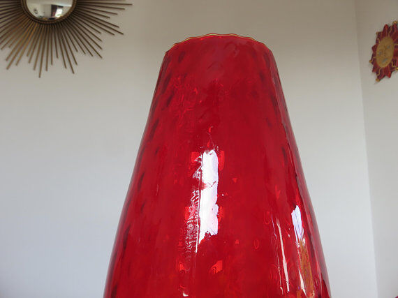 Italy 60s 70s red glass vase