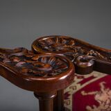 19th century Italian Renaissance style carved walnut corner chairs, set of 2