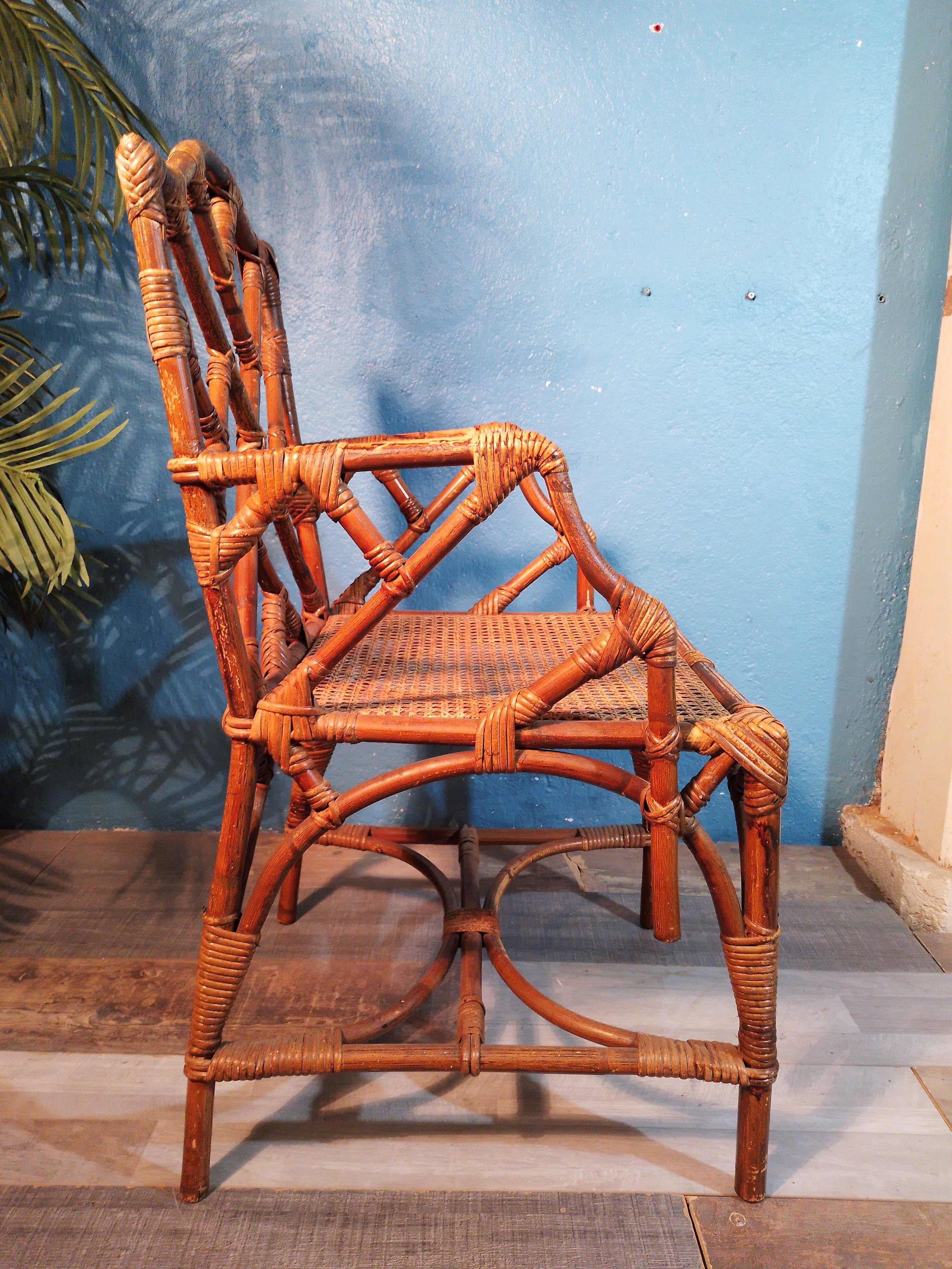 Bamboo armchair & canning 1900s