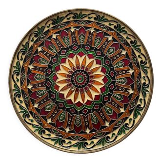 Assiette décorative en bronze cloisonnée