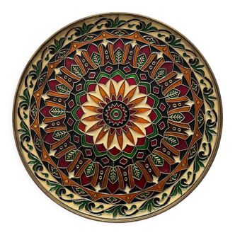 Decorative plate in cloisonné bronze