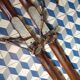 Paire skis anciens en bois 198cm