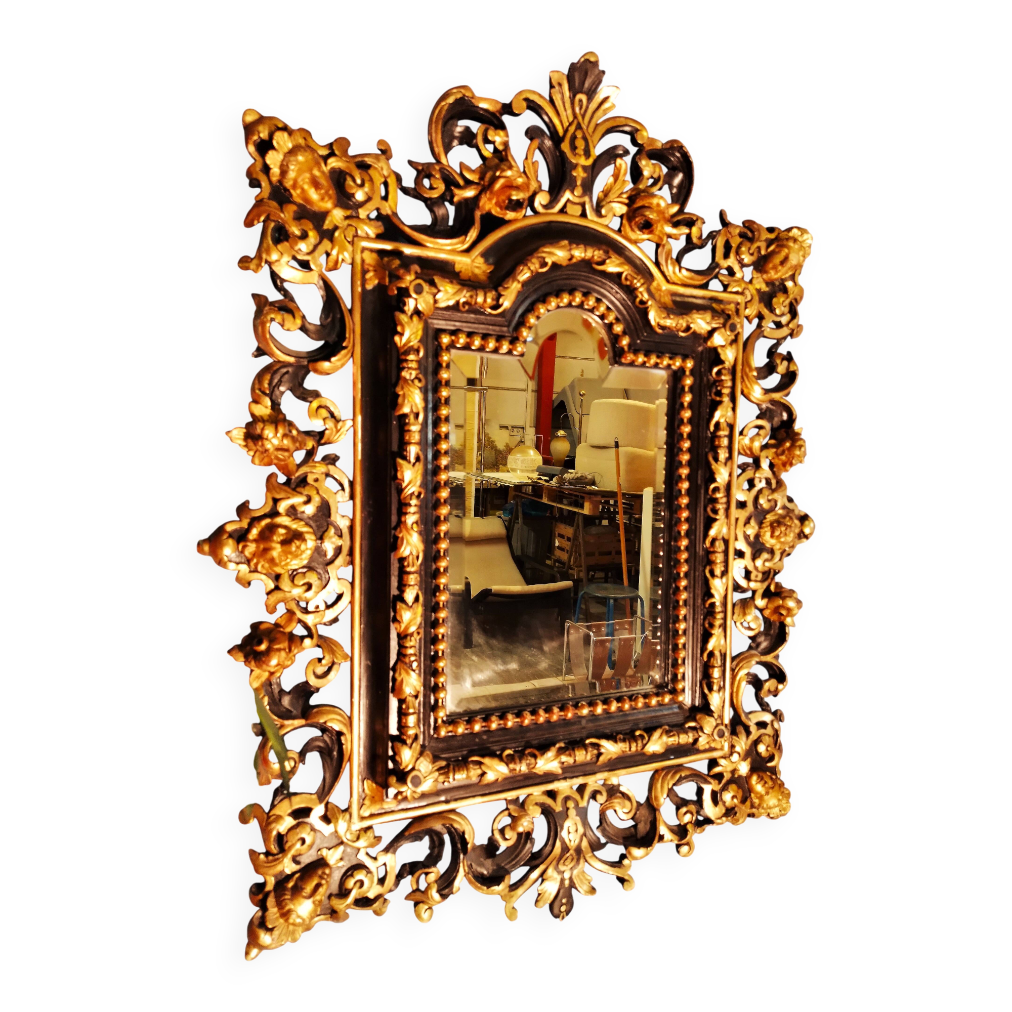 Baroque wall mirror Italy 19th century