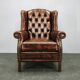 Contemporary Handmade Chesterfield Leather Wingback Armchair 2010s