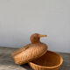 Vintage woven rattan duck box