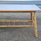Rattan coffee table 50s