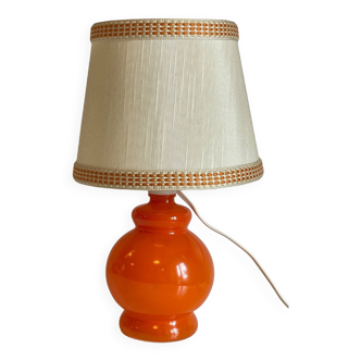 Lampe vintage en verre orange années 70