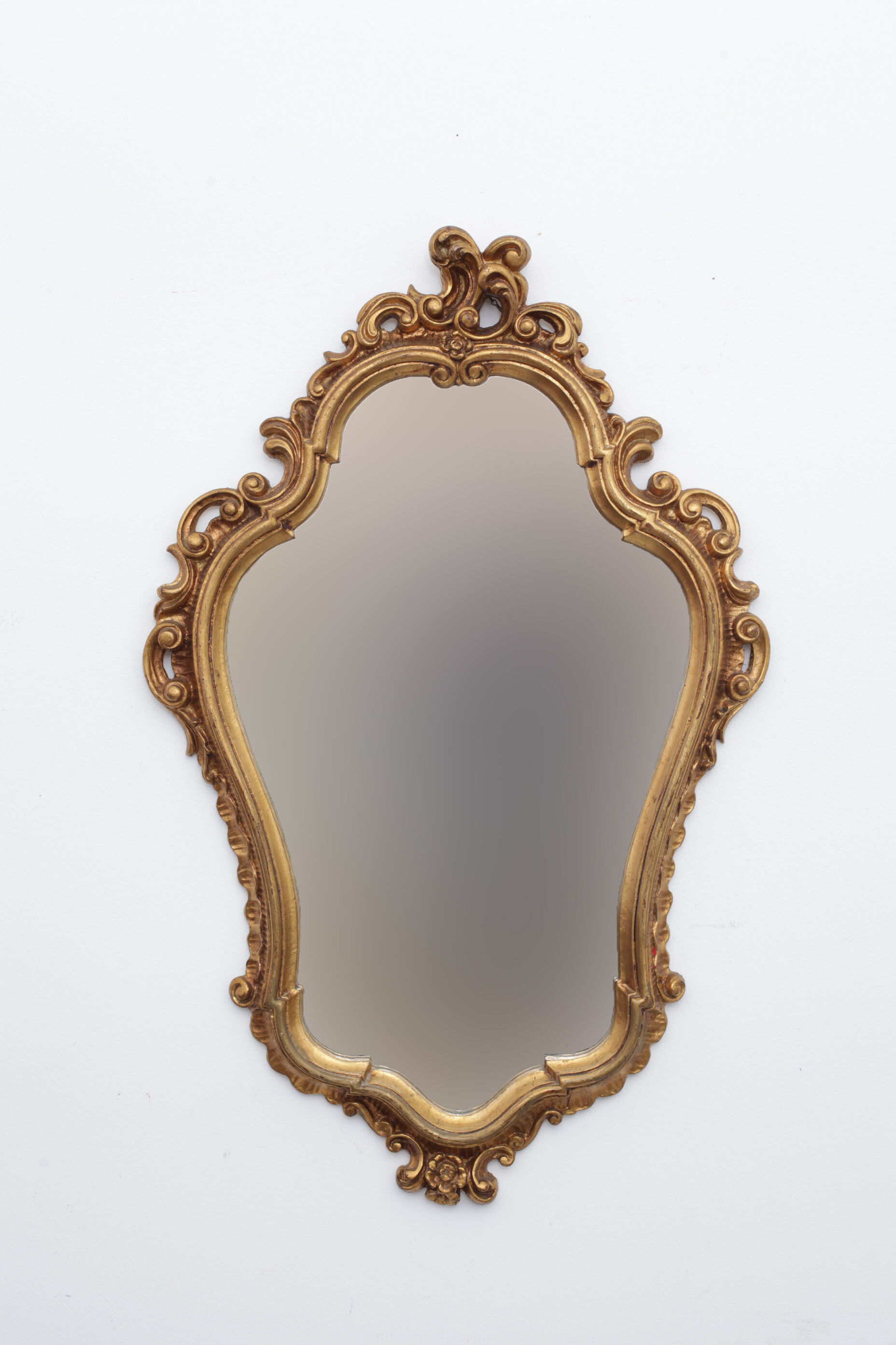 Mirror rockery gilded wood with gold leaf, 82x53 cm