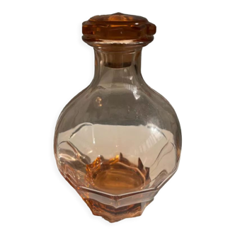 Pink glass liqueur decanter