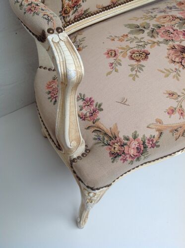 Canapé  tapisserie de style Louis XV