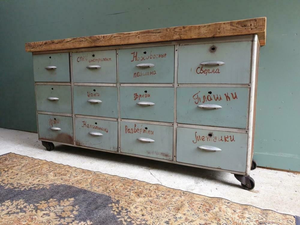 Industrial chest of drawers sidetable TV cabinet