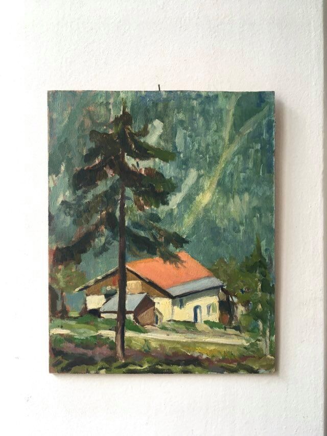 Oil Mountain Landscape 50s