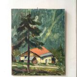 Oil Mountain Landscape 50s