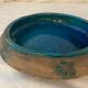 Blue and grey ceramic pottery dish