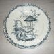 Set of 6 antique earthenware plates with blue and white decoration