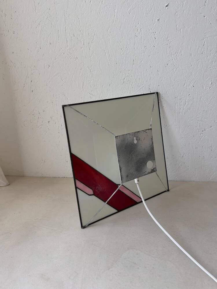 Architectural stained glass wall lamp with textured glass