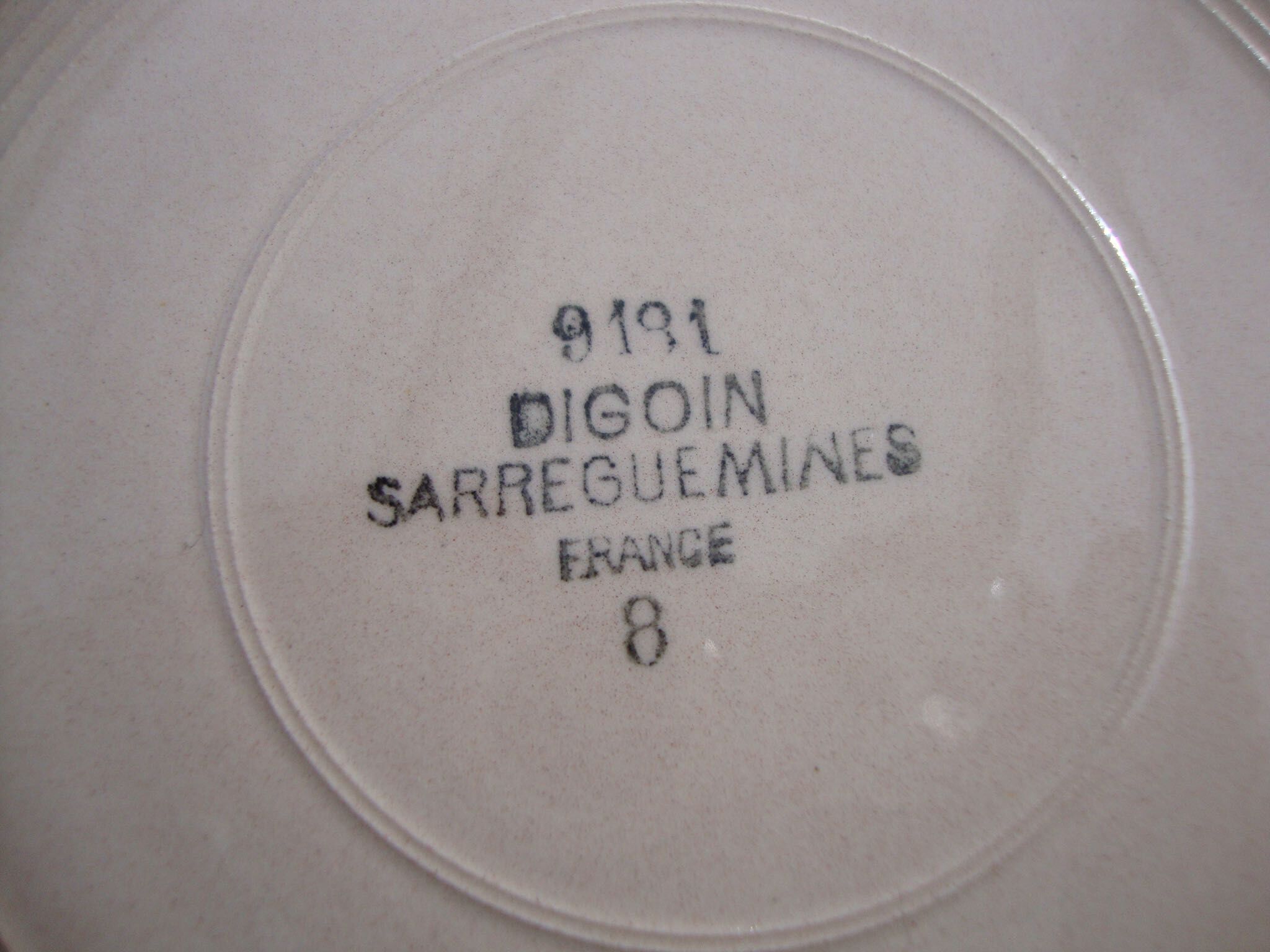 Set 6 flat plates Digoin Sarreguemines