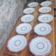 Art Deco dessert plates in pink Limoges porcelain