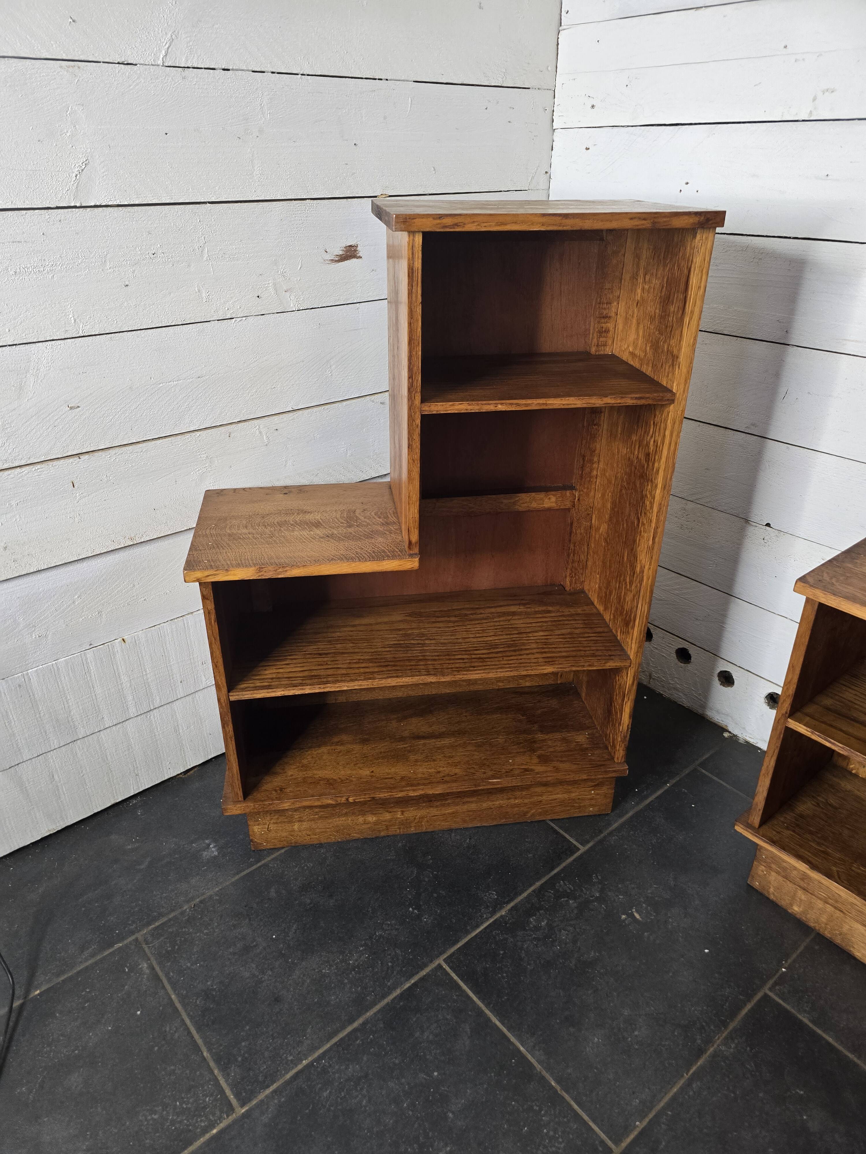 Pair of 1960s solid oak bookcases