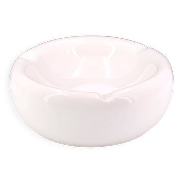 Imposing white ashtray signed in ceramic, 1970s