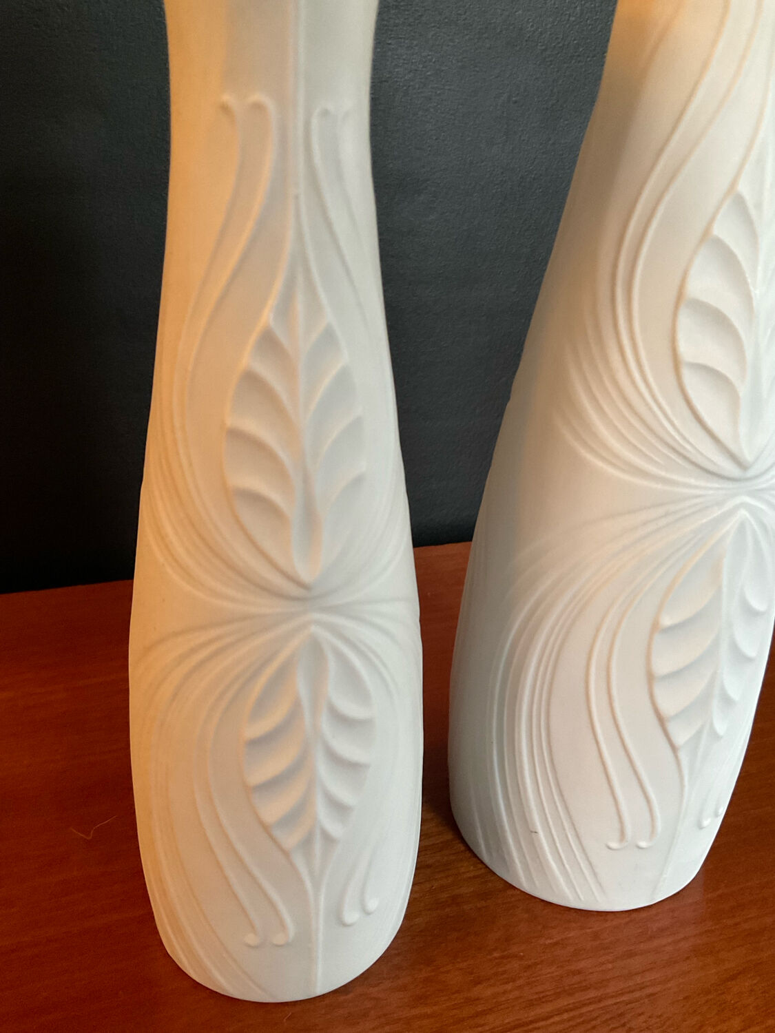 Pair of Op Art vases KPM Germany porcelain from the 1960s.