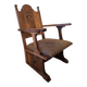 Antique arts and crafts carved oak aak armchair, 1910s