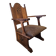 Antique arts and crafts carved oak aak armchair, 1910s