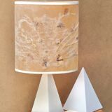 White ceramic pyramid lamp, 1980s