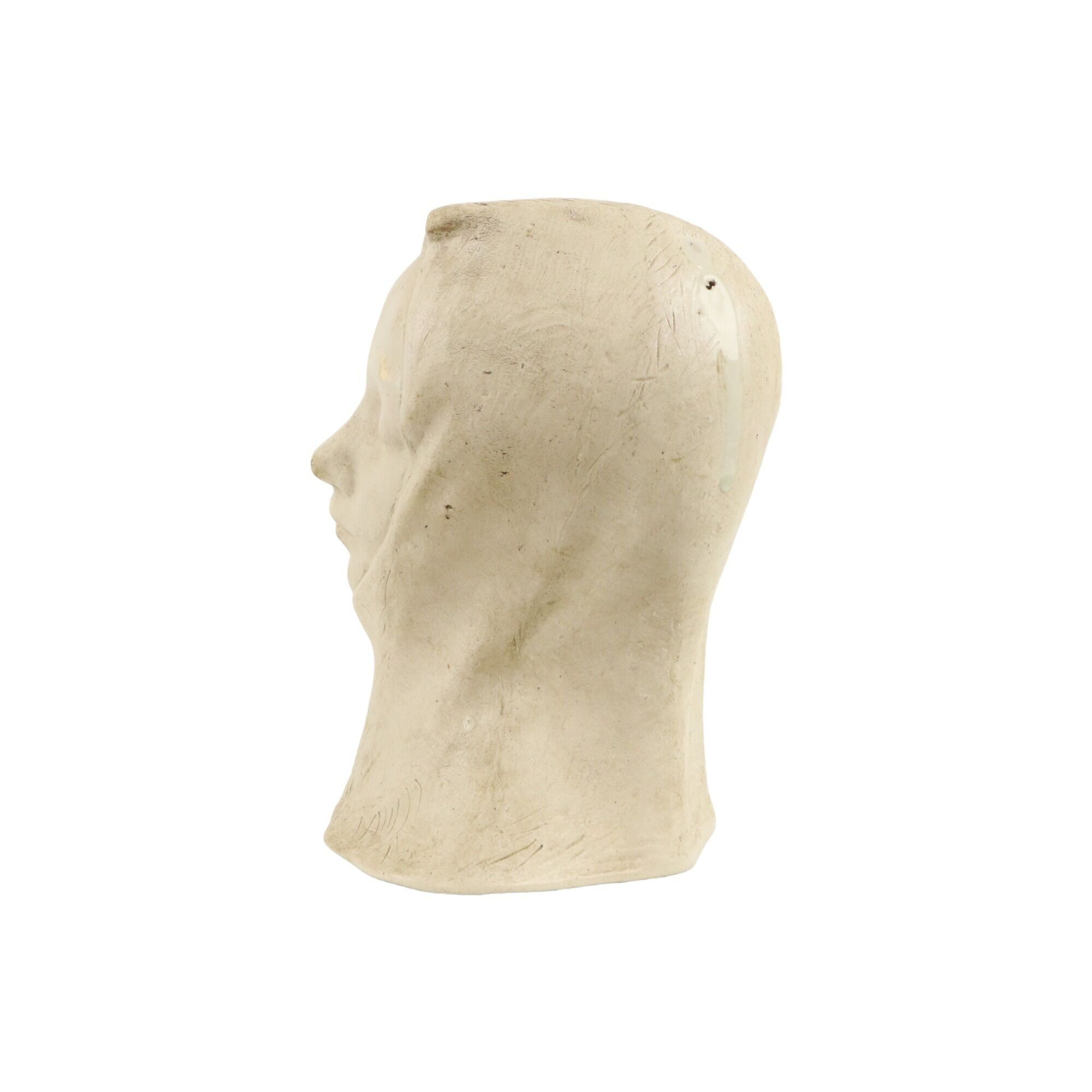 Vintage white bust bust young woman sculpture terre cuite 29cm