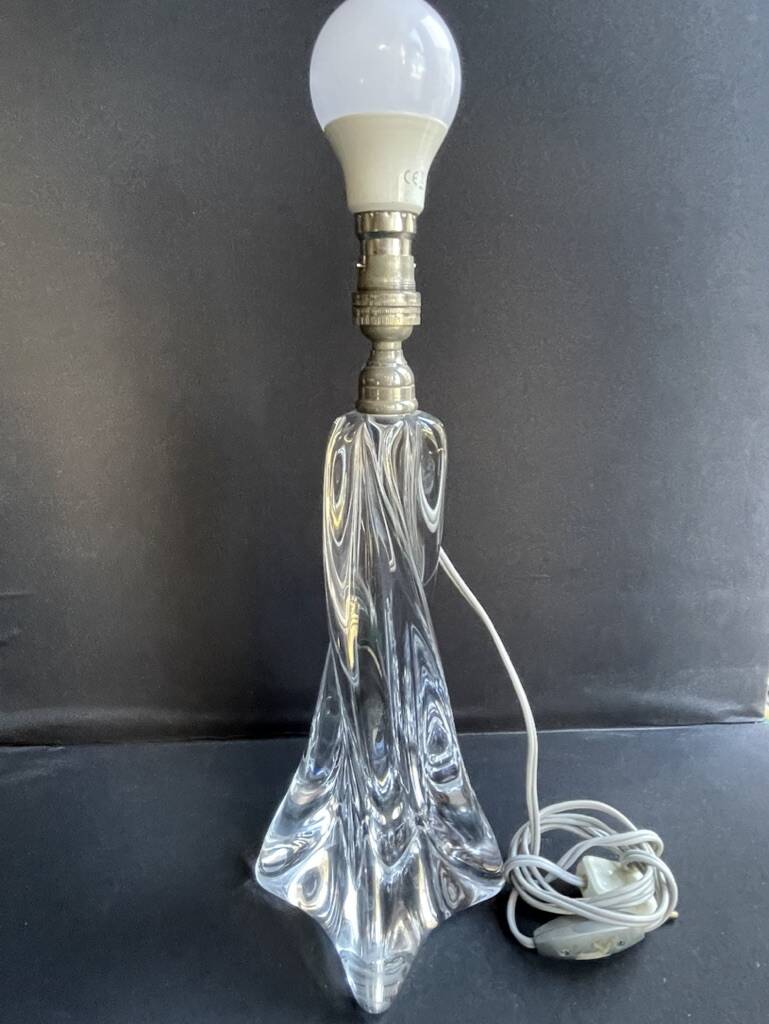 Large crystal lamp base stamped Baccarat